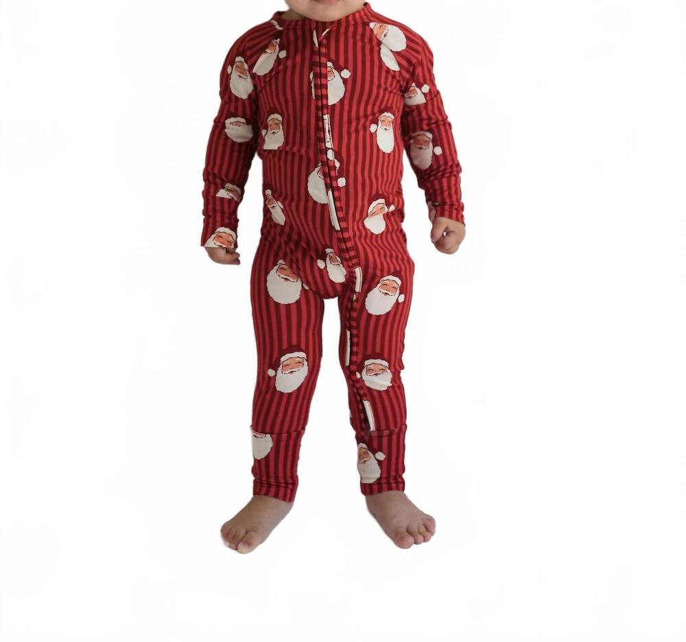 NEW IN MY JAMMERS santa zipper romper in red